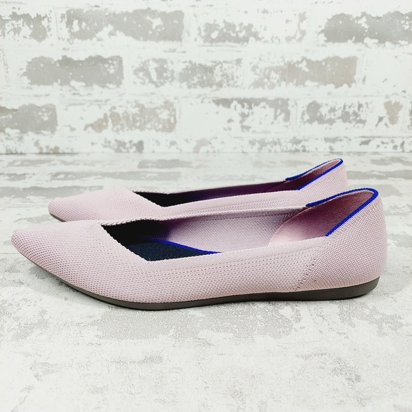 NEW Rothy's The Flat Pink Knit Pointy Toe Slip On Loafers O95